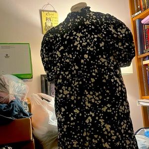 Black blouse with white polka dots
